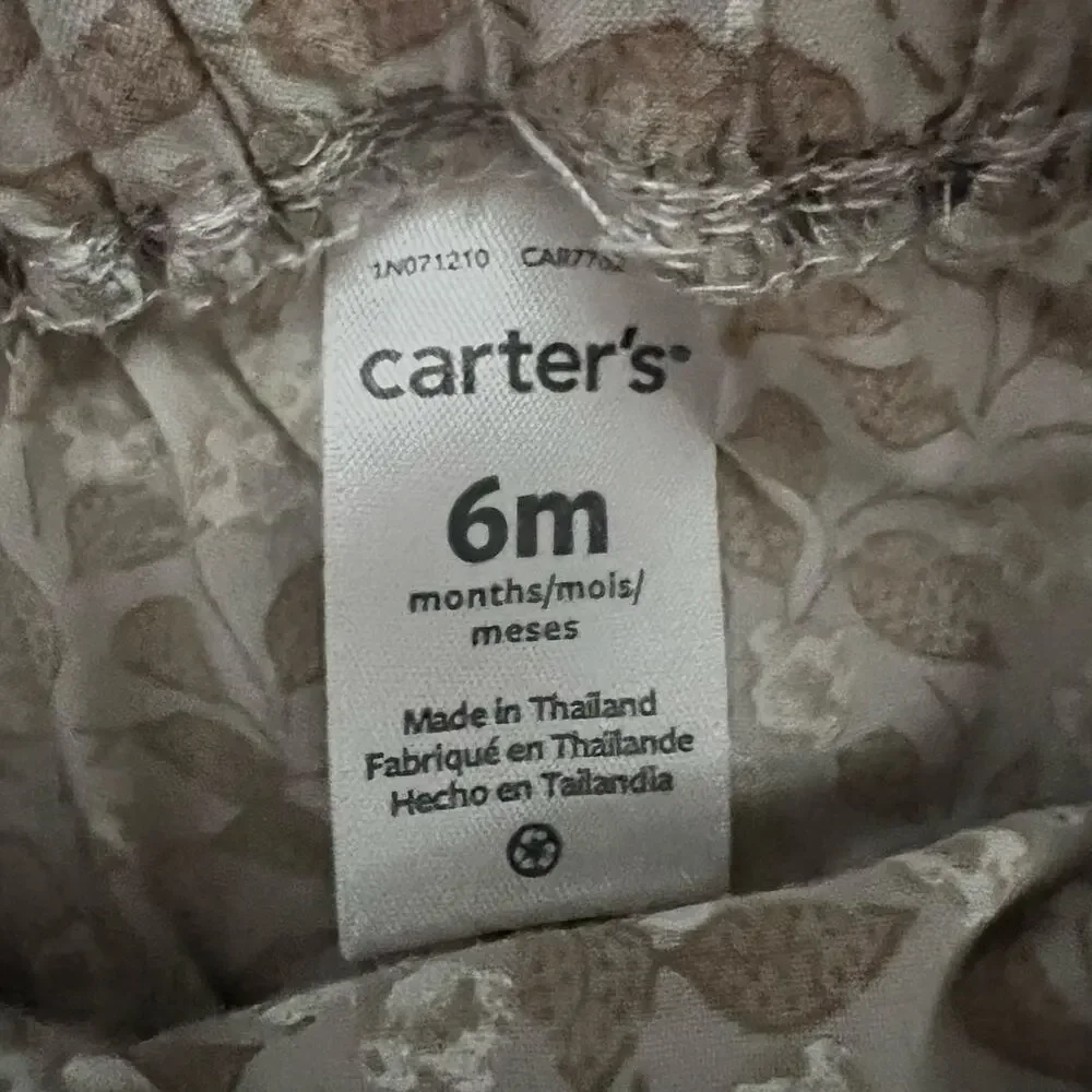 Carter’s Baby Romper Bundle 6M Girl 3pc Floral Gingham Check Summer Outfits